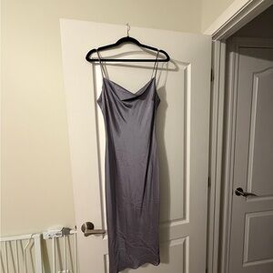 Express Charcoal Satin Slip Dress